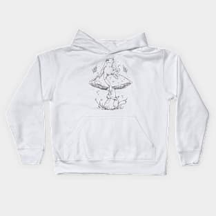 Grinning Frog Hops On Mushroom Kids Hoodie